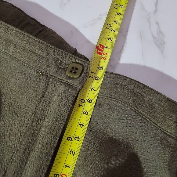 J. Jill Cargo Cropped Pants Embroidered Detail Olive Green Womens Medium - Picture 11 of 12